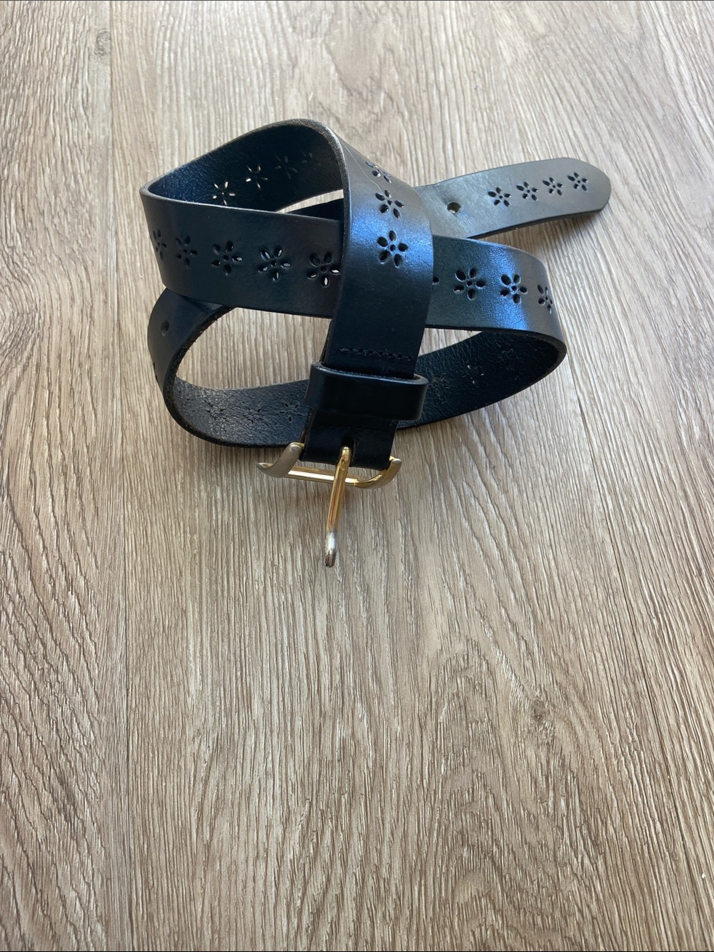 Black Leather Belt - Women
